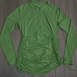 Athleta medium top green long sleeve